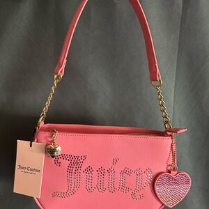 Juicy Couture Pink Shoulder Bag with Heart Charm